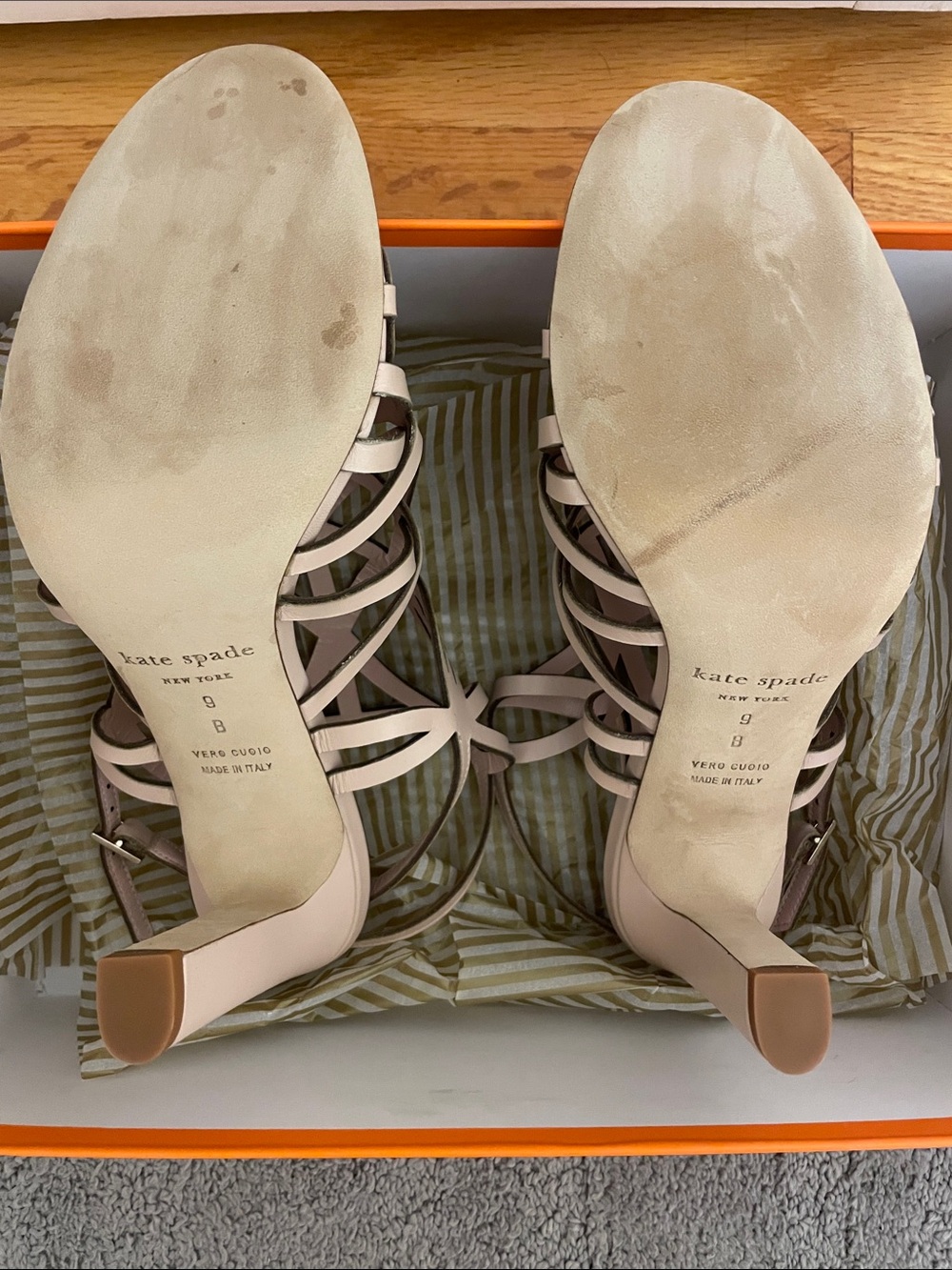 kate spade Nude Blush Laser-Cut High Heel Sandals - Picture 4 of 4